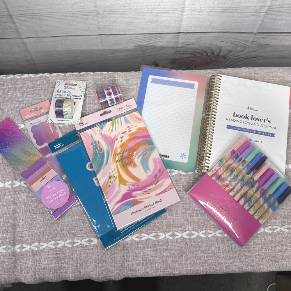 Erin Condren Stationery Bundle Journal Stickers Washi Tape Pens EttaVee Set